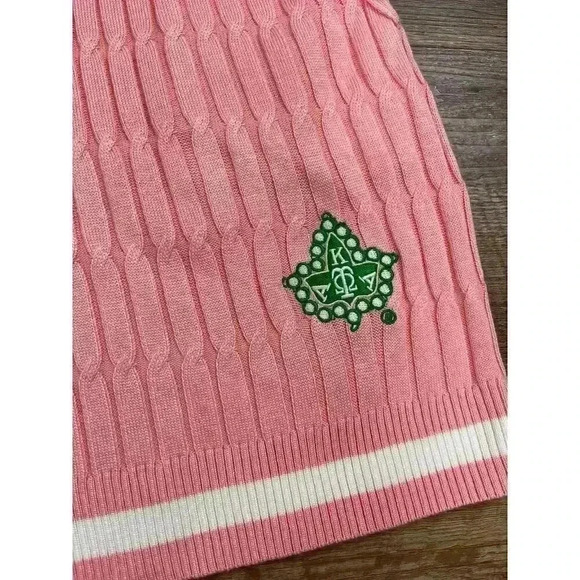 Ivy Storehouse Alpha Kappa Alpha Cable Knitted Pink Shorts Womens XXL Drawstring - Picture 3 of 9